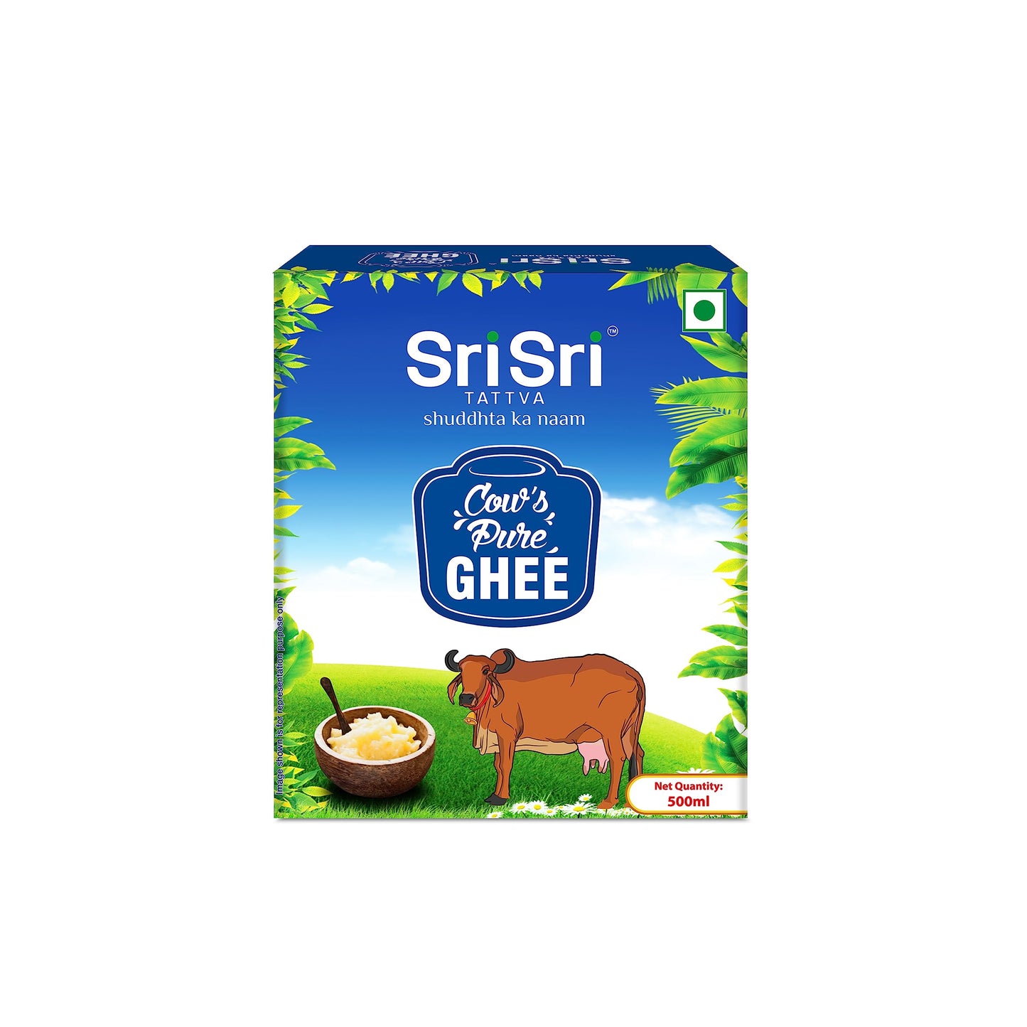 Sri Sri Tattva Cow Ghee - 500Ml (Pack Of 1) - Pure Cow Ghee For Playter Digestion And Immunity