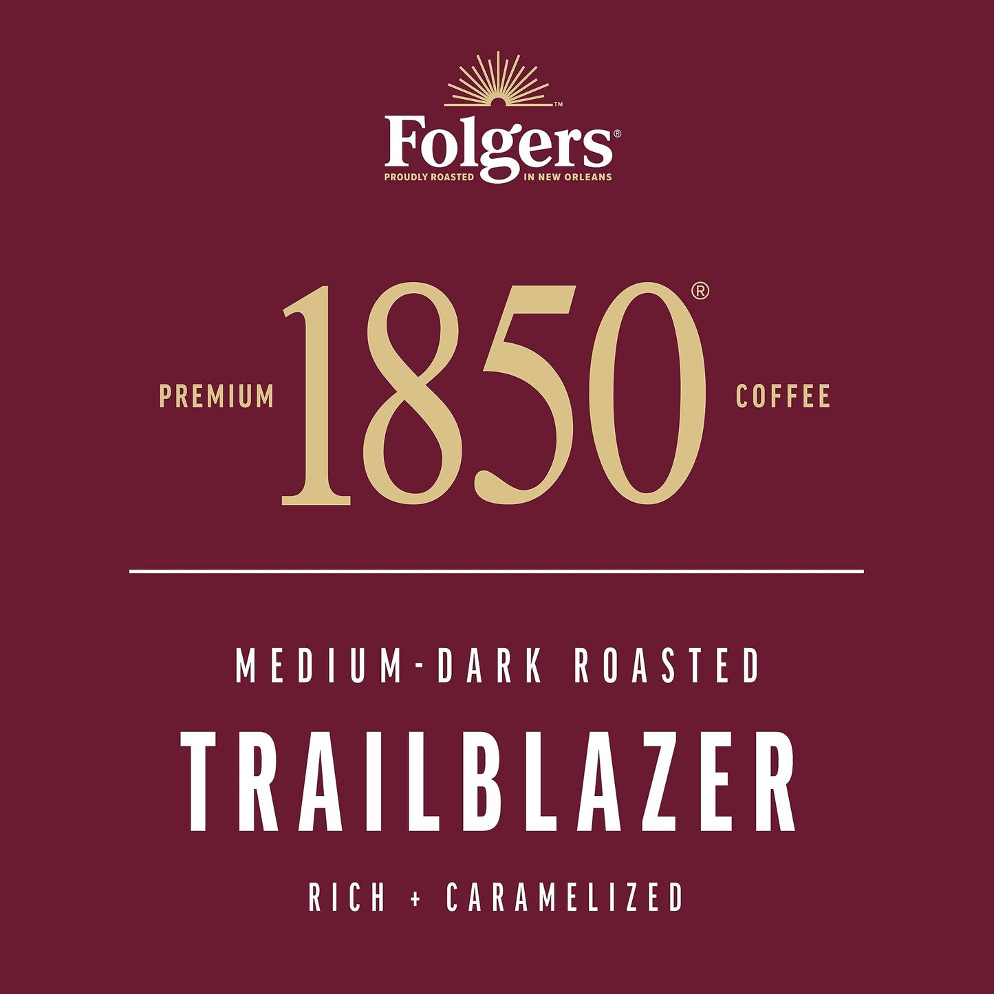 1850 Trailblazer Medium-Dark Roast Ground Coffee, 12 Oz