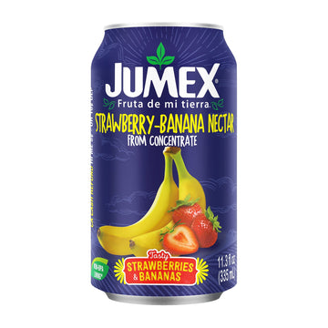 Jumex Strawberry Banana Nectar Juice - Made with Fresh Fruit Puree - Tropical Fruit Juice Concentrate for Smoothie Mix Cocktail Mixers & Kids Drinks & Beverages - 11.3oz 24 Pack Canned Drinks