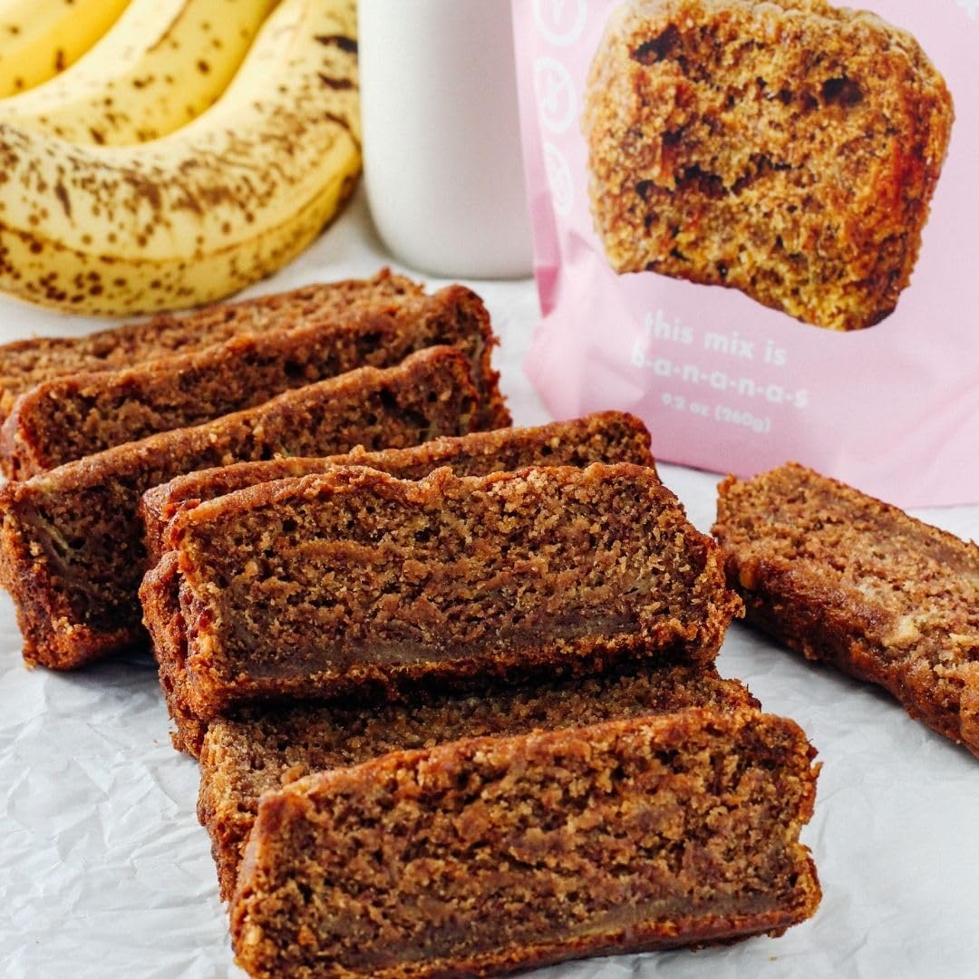 GoNanas Original Oat Flour Banana Bread Mix, Suitable for Plant Based Vegan Diets, Gluten Free Dairy Free Snacks, Healthy Snacks