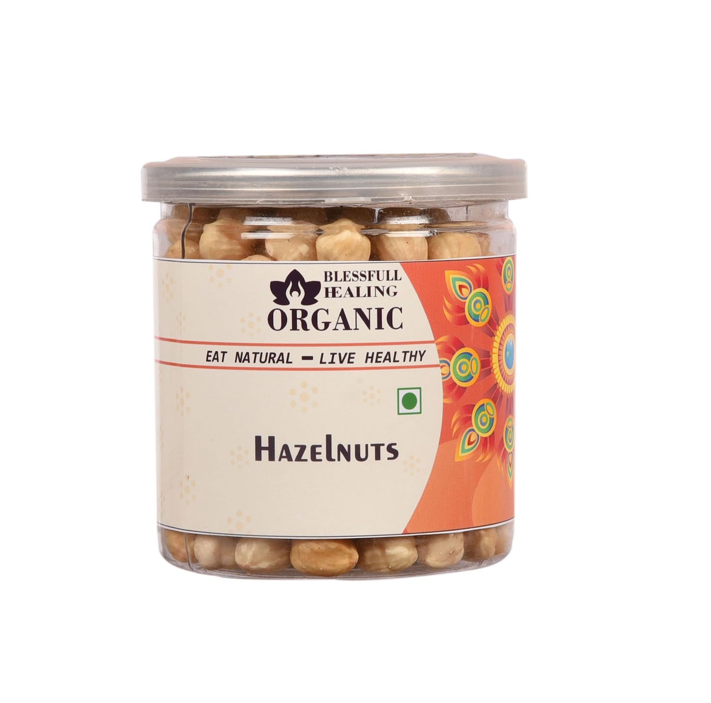 Blessfull Healing Organic Dried Hazel Nuts 250 Gram Airtight Container