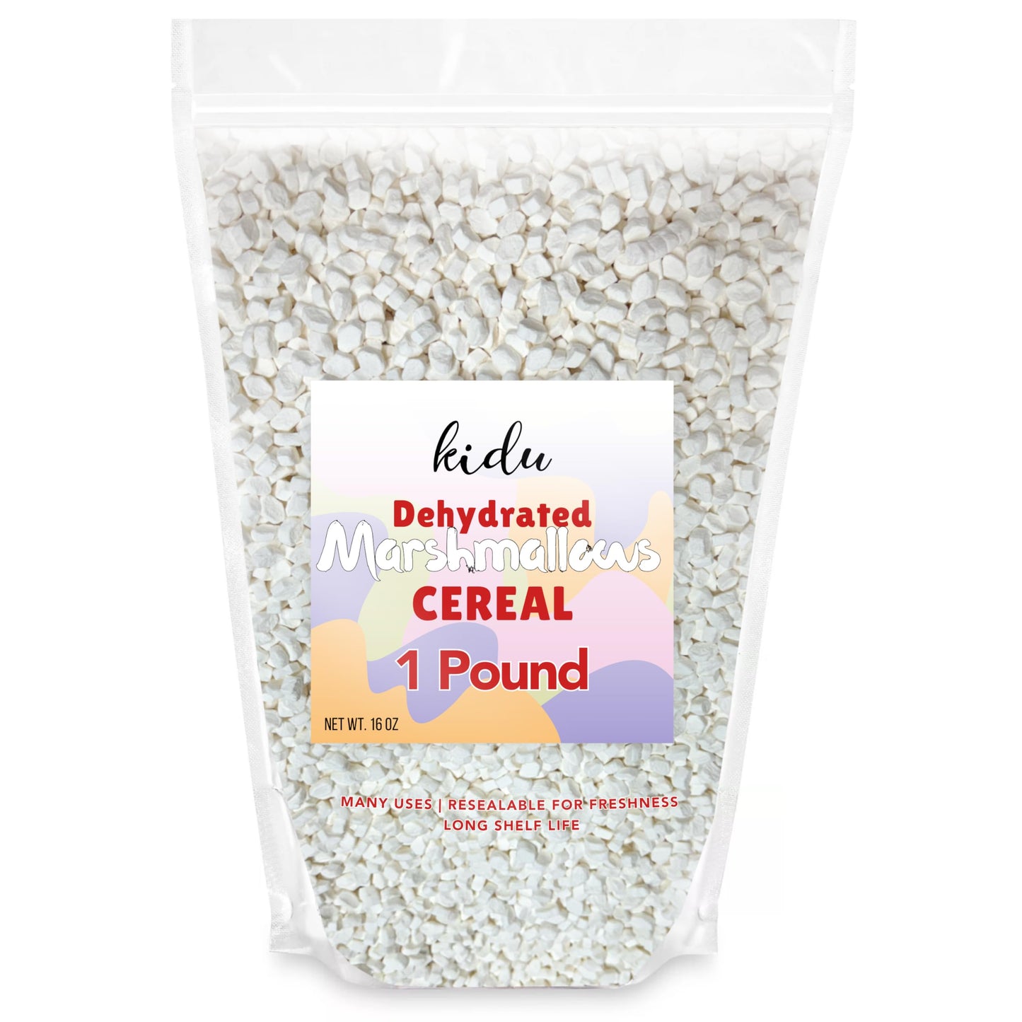 Dehydrated Marshmallow Bits 1 Pound Resealable Bulk Bag Cereal White Assorted Shapes, Perfect For Easter, Saint Patricks Day Ce