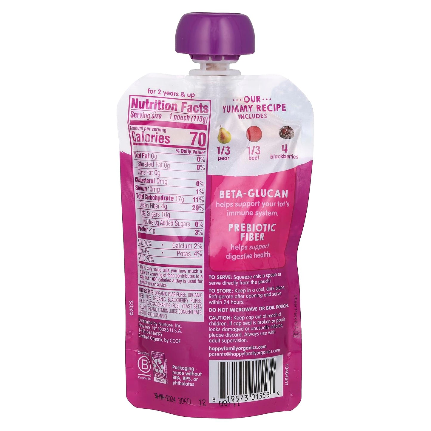 Og2 Htot Spr Bel Pears ( 16 X 4 Oz )