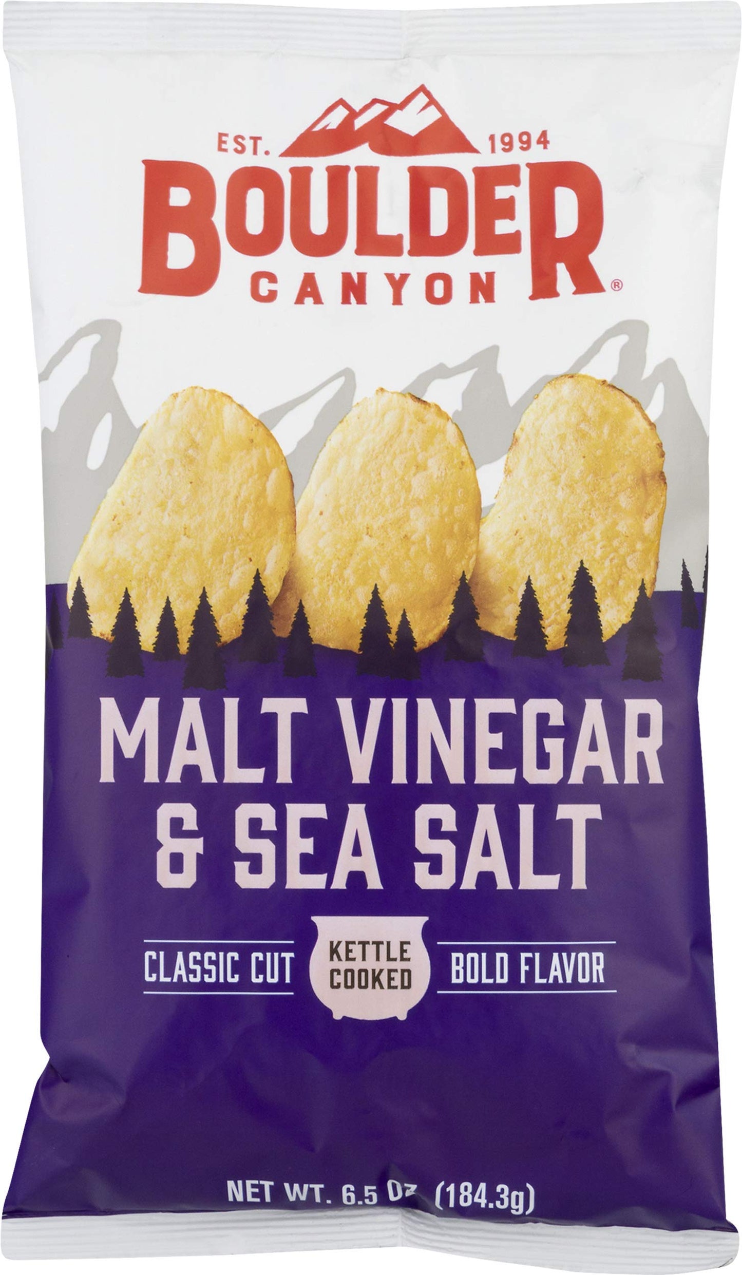Boulder Canyon Chips, Malt Vinegar & Sea Salt, 6.5 oz