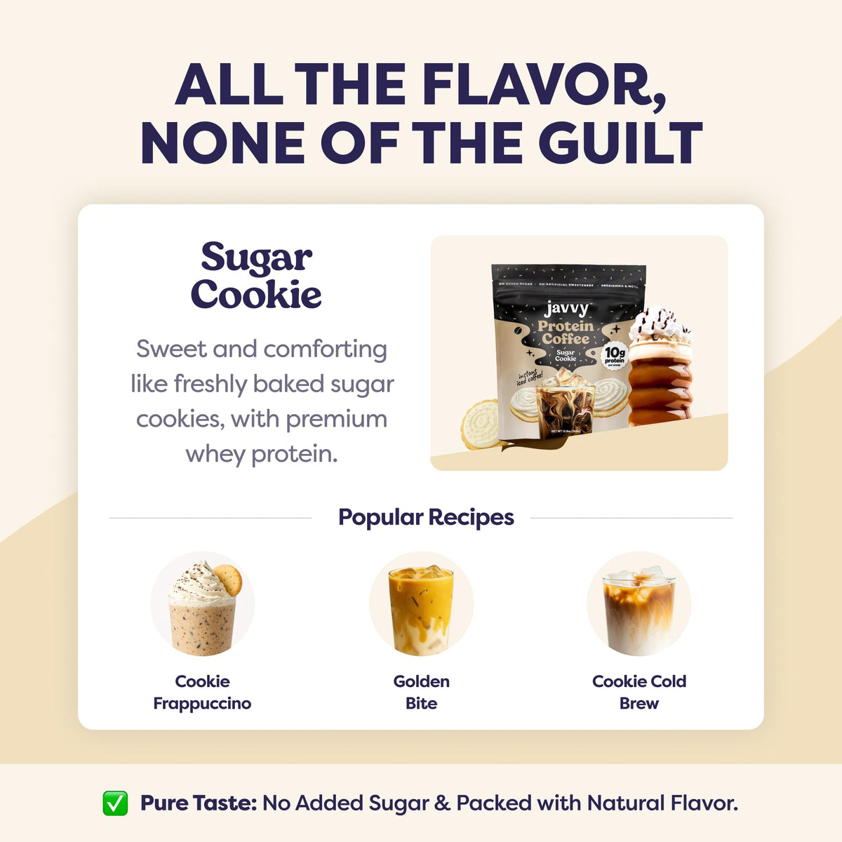 Sugar Cookie Protein Iced Coffee - enhanced Whey Protein & Instant Iced Coffees - 100% Natural Cold Brew Coffee - Zero Artificial Flavors & Sweeteners 80 mg Caffeine 0g of Sugar 20 Servings