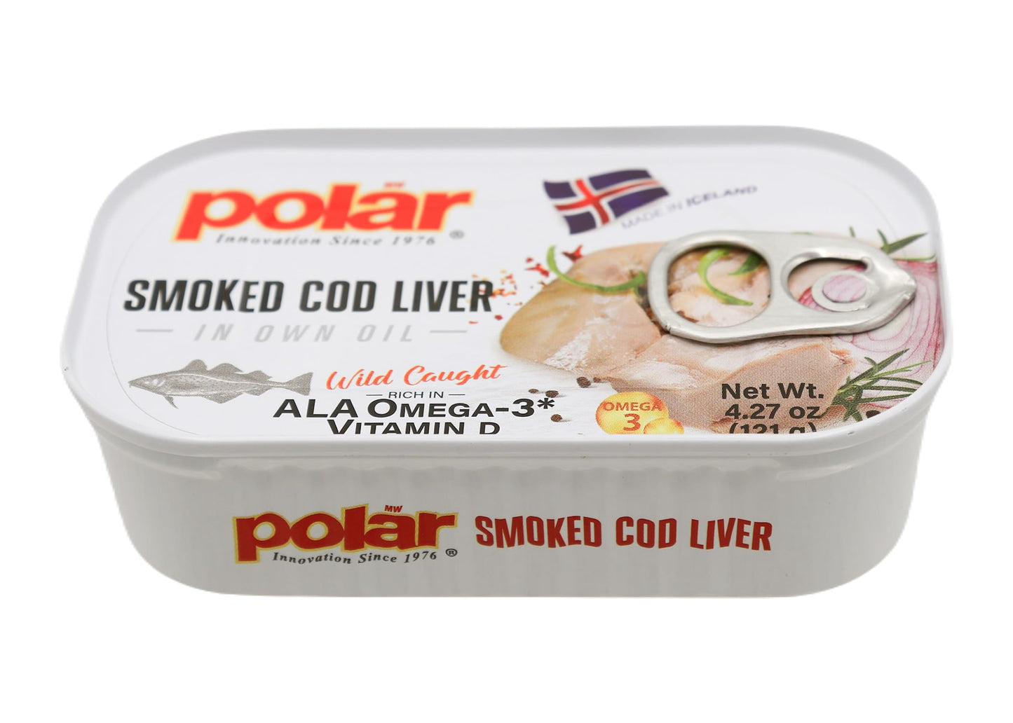 MW Polar Smoked Cod Liver in Oil, Wild-Caught, Omega-3, 4.27 oz, Pack of 12