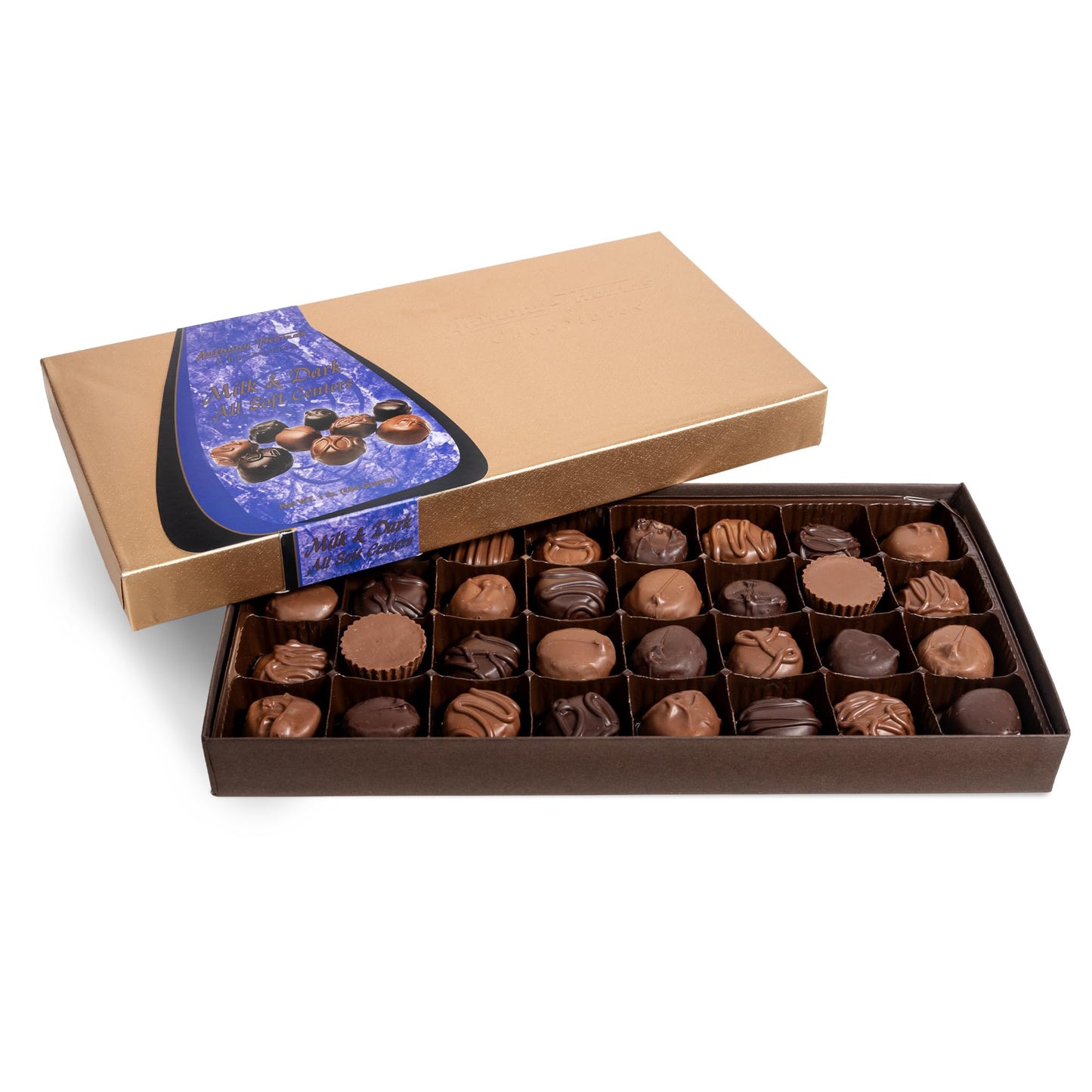 Anthony Thomas Soft Centers Assortment Chocolate Gift Box Milk And Dark Chocolate Assortment (32 Count Milk And Dark Chocolate)