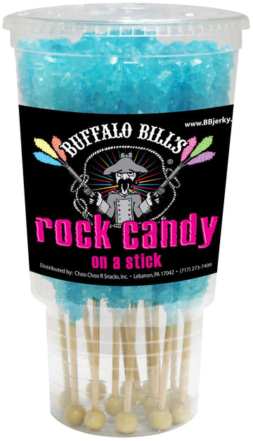 Buffalo Bills Cotton Candy (Light Blue) Rock Candy On A Stick (12-Ct Cup Rock Candy Crystal Sticks)