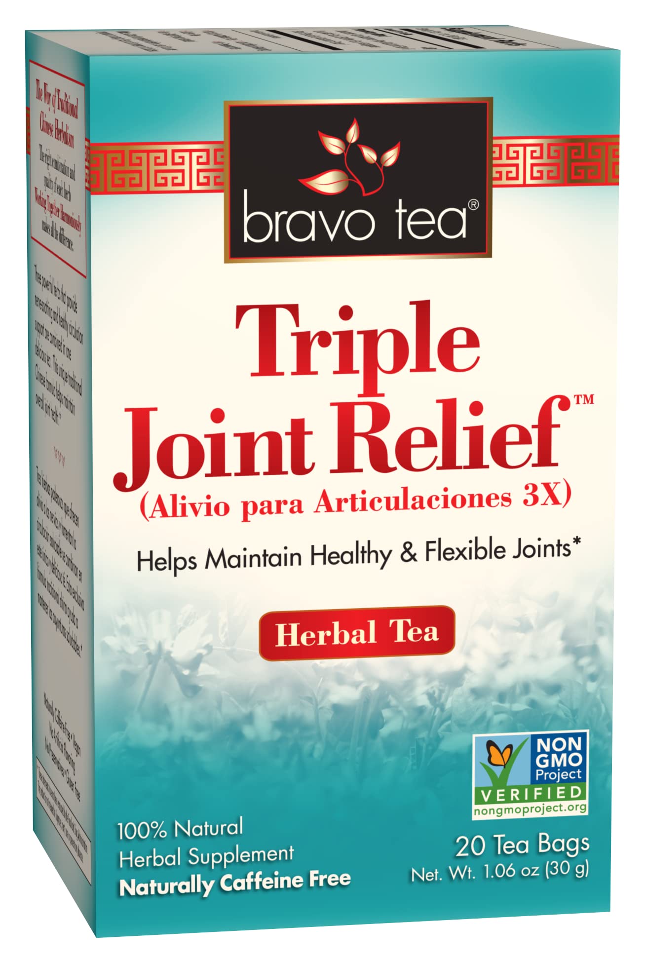 Bravo Tea Triple Joint Relief Energy Blend Free 20 Tea Bags