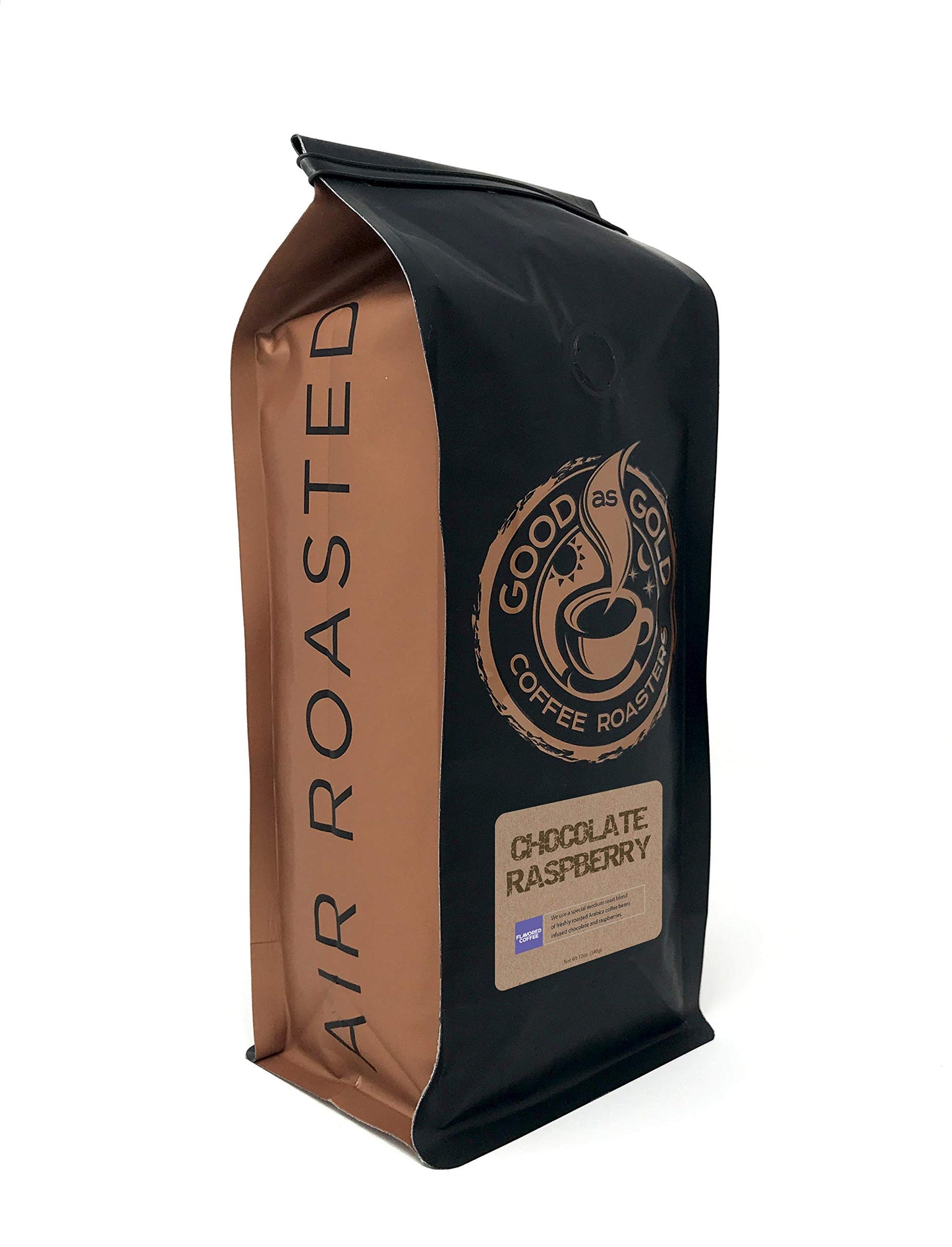 Good As Gold Coffee Roasters - Chocolate Raspberry Whole Bean Flavored Coffee 12 Oz