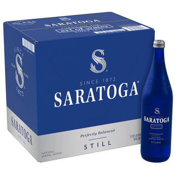 Saratoga Natural Spring Water, 28 oz Non-Carbonated, Pack of 12 - Pure Refreshment for Hydration