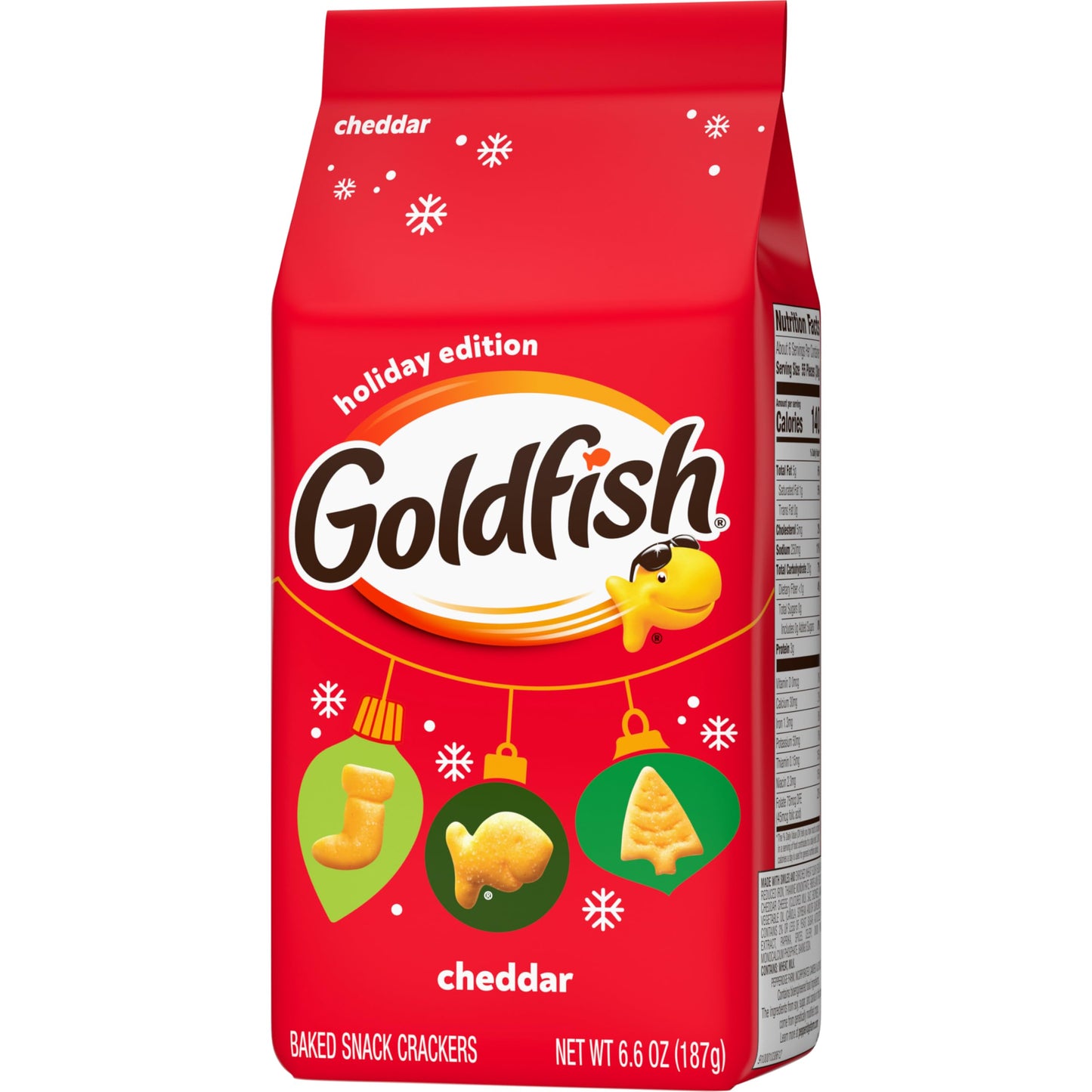 Goldfish Holiday Shapes Cheddar Crackers, 6.6 Oz Bag