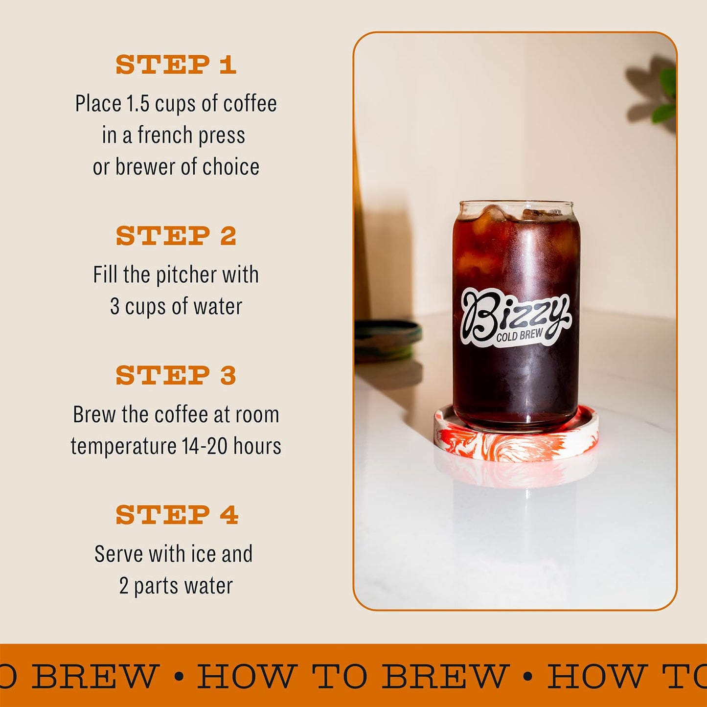 Bizzy Organic Cold Brew Coffee | Breakfast Blend | Coarse Ground Coffee | Medium-Light Roast | Micro Sifted | Specialty Grade |