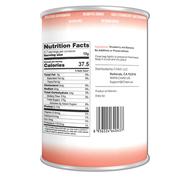 Chavi Freeze-Dried Strawberry Banana - Pack Of 2 X 2 Oz - Healthy 1 Ingredient Superfood - No Added Sugars Or Preservatives - No