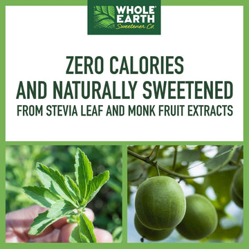 Whole Earth Stevia & Monk Fruit Sweetener, 400 Count, 28.2 Ounce, Natural Sugar Substitute, Erythritol Packets