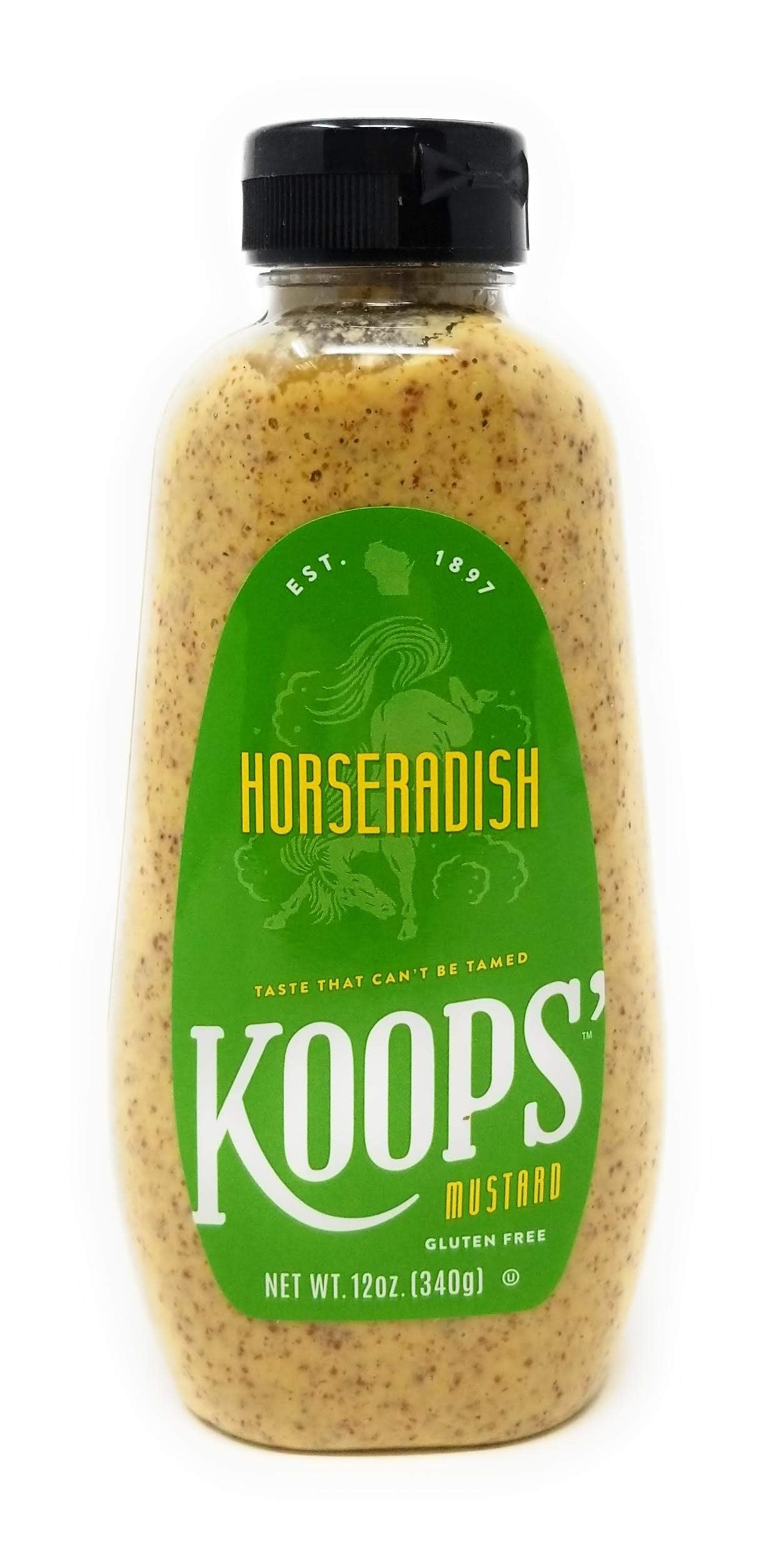 Koops Horseradish Mustard – Bold and Zesty Horseradish Sauce, Gluten-Free, Kosher, Made in USA, From Quality Mustard Seeds – 12 Oz, Pack of 3