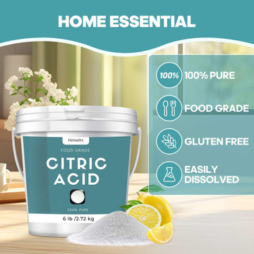 6 lb Citric Acid Powder Food Grade 100% Pure Citric Acid for Cleaning Natural Preservative Ideal for Cooking and Baking Citric Acid for Cleaning & DIY Bath s