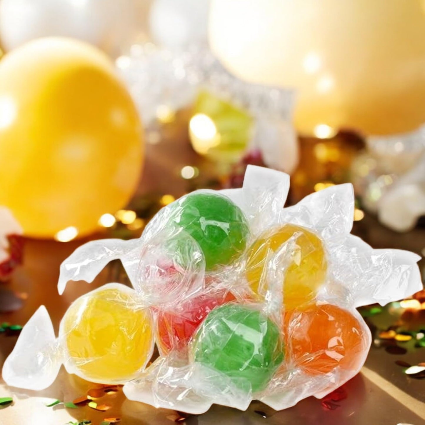 Assorted Sour Fruit Candy Balls, 1.5 Lbs Bulk Hard Candy Balls, Individually Wrapped Old Fashioned Hard Candy Cherry, Lemon, Lim