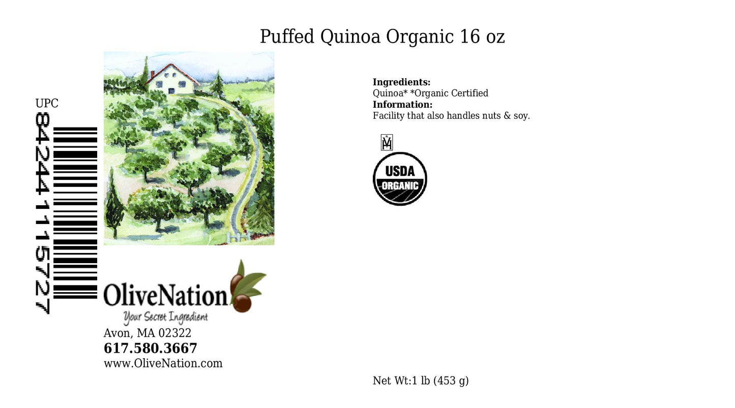 Olivenation Puffed Quinoa 16 Ounces