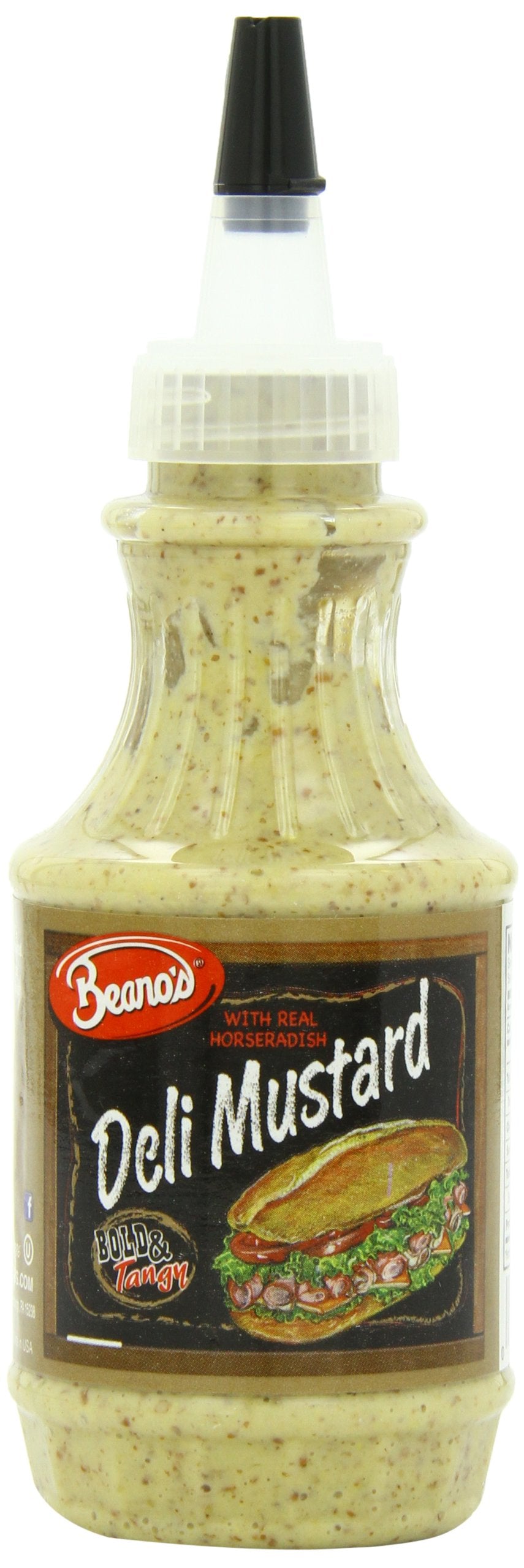 Beanos Bold & Tangy Deli Mustard, 12/8 Ounce Bottles