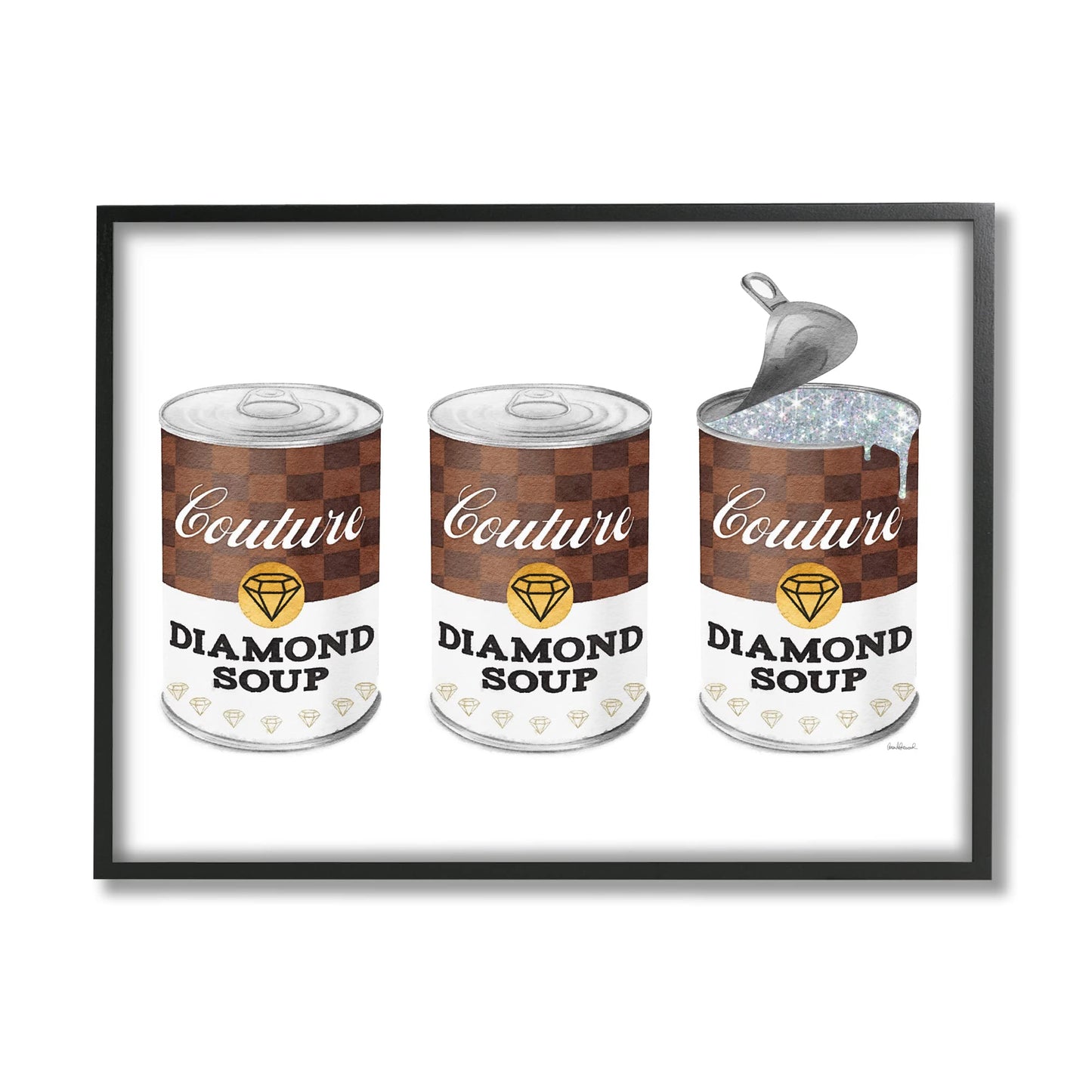 Stupell Industries Couture Diamond Paint Trio Condensed Soup Can