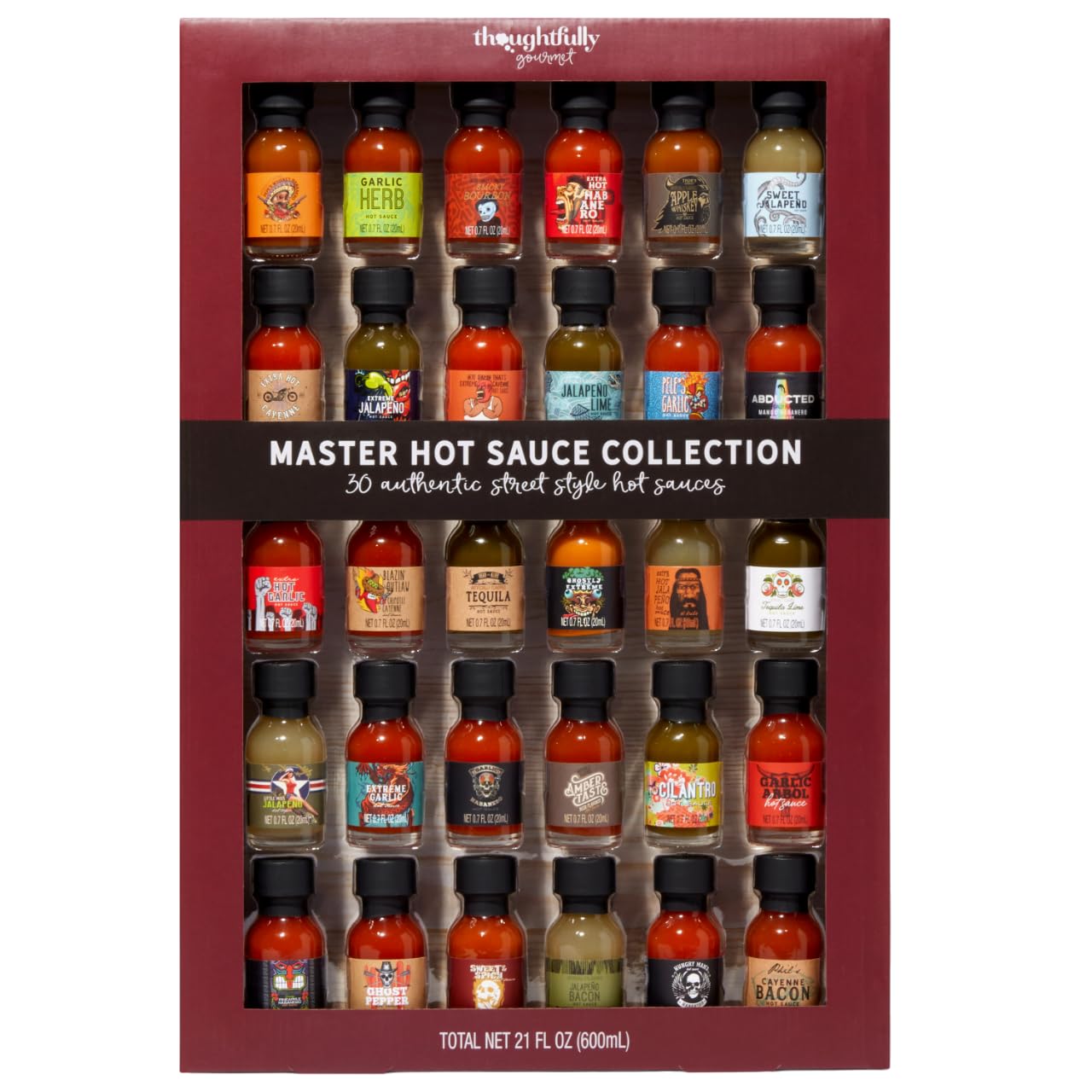 Thoughtfully Gourmet Master Hot Sauce Collection Sampler Set Flavors Include Garlic Herb Apple Flavor Blend And More Hot Sauce Gift Set Of 30
