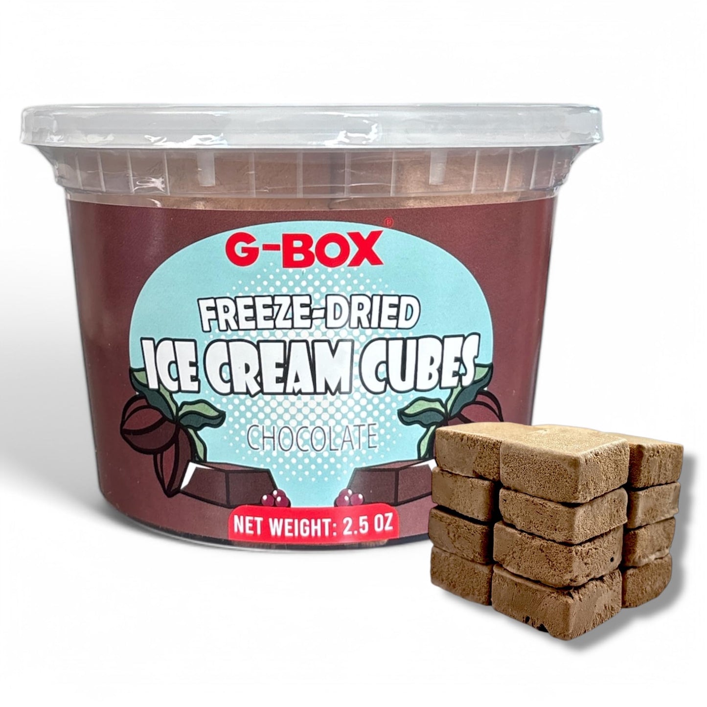 G-BOX Freeze Dried Ice Cream Cubes, Chocolate Flavors, 2.5 oz| Freeze Dried Camping Food, NASA Space Dessert, Halloween Candy, P