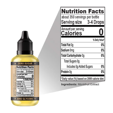 Smart138 Monk Drops Liquid Sweetener - Zero Calories, Zero Sugar, 1.5 Fl Oz