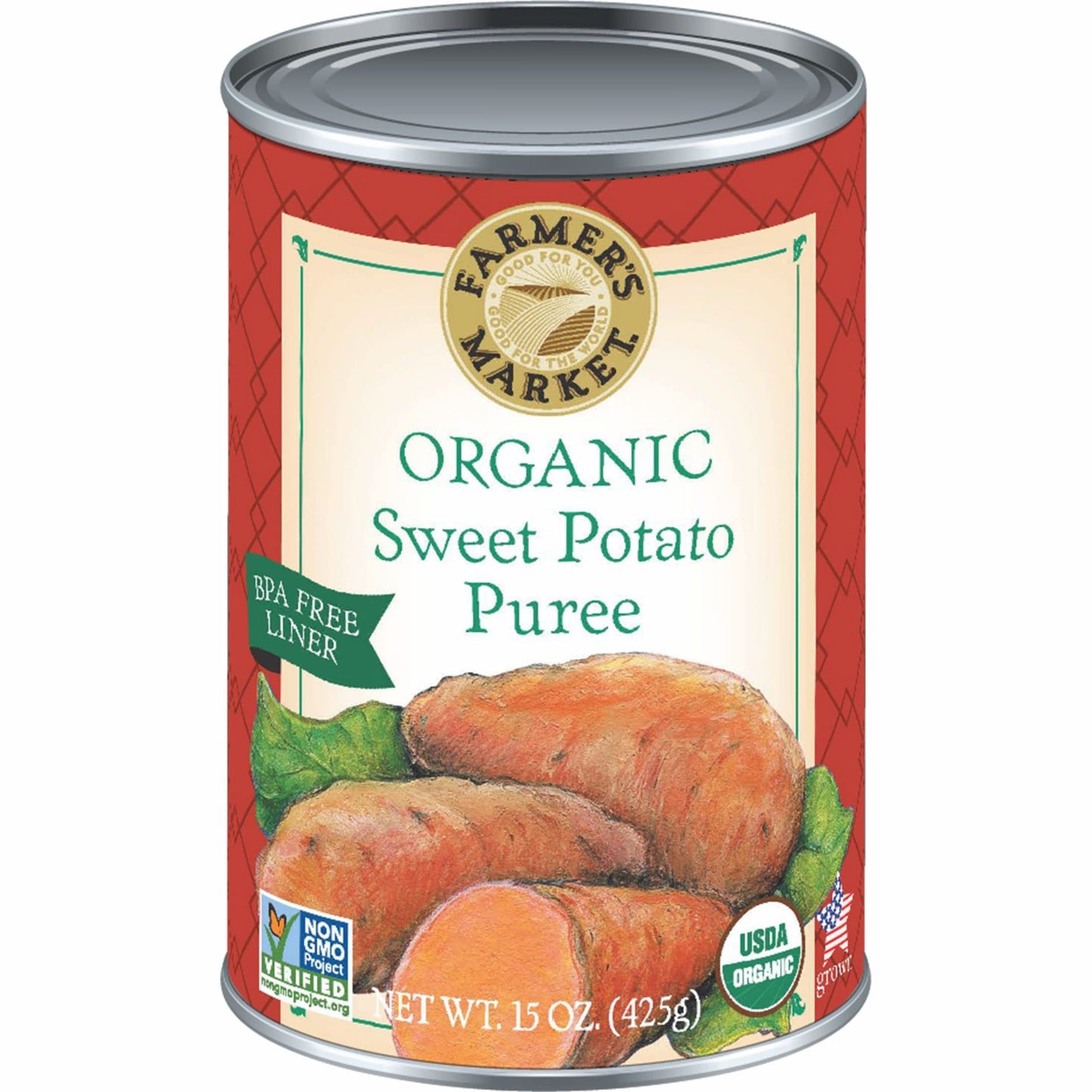 Farmer s Market Organic Sweet Potato Puree, 15 Ounce (Pack of 12)