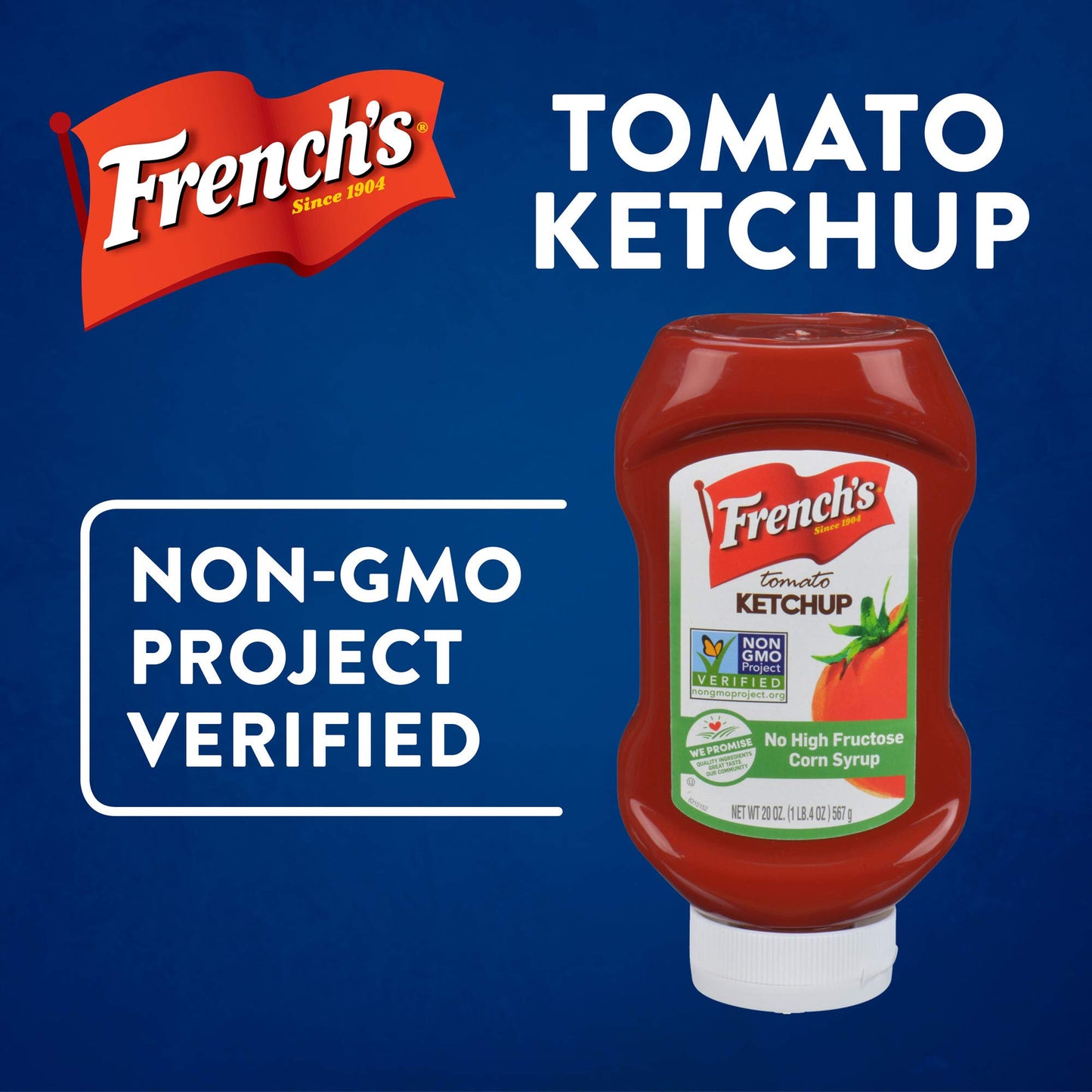 Frenchs Tomato Ketchup, 20 oz Squeeze Bottles, Pack of 12, Made with California Tomatoes