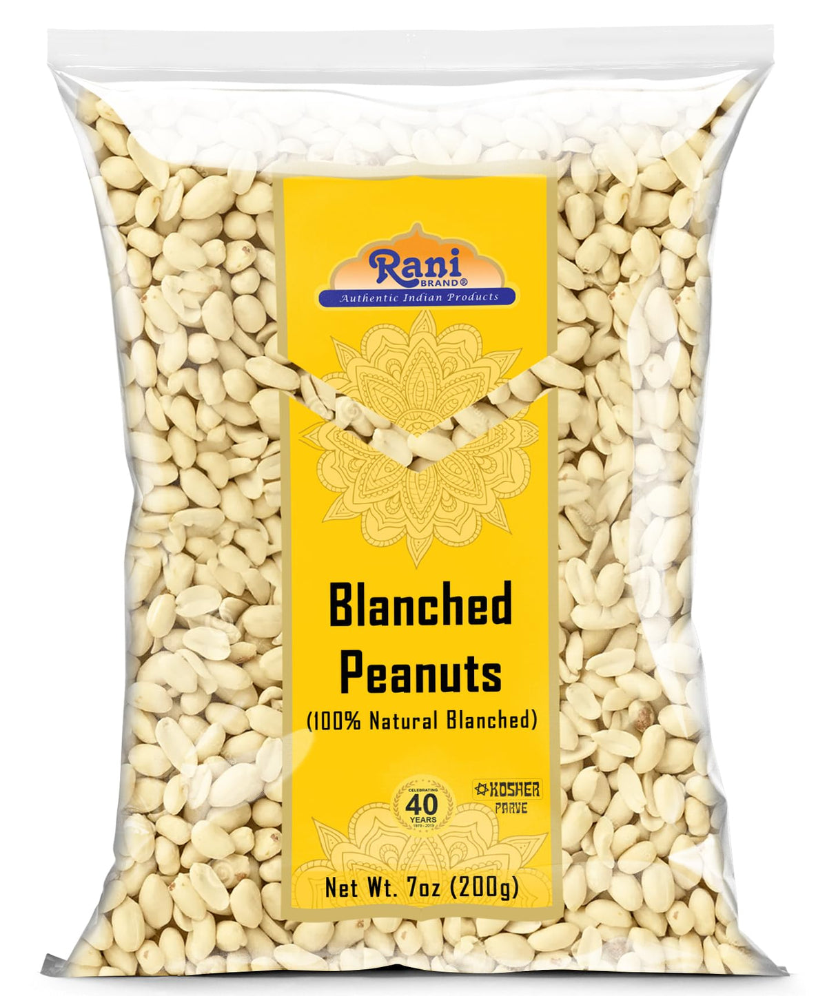 Rani Peanuts Skinless (Blanched, Uncooked) 7oz (200g) ~ All Natural | Vegan | Gluten Friendly | Kosher | Fresh Product of USA ~