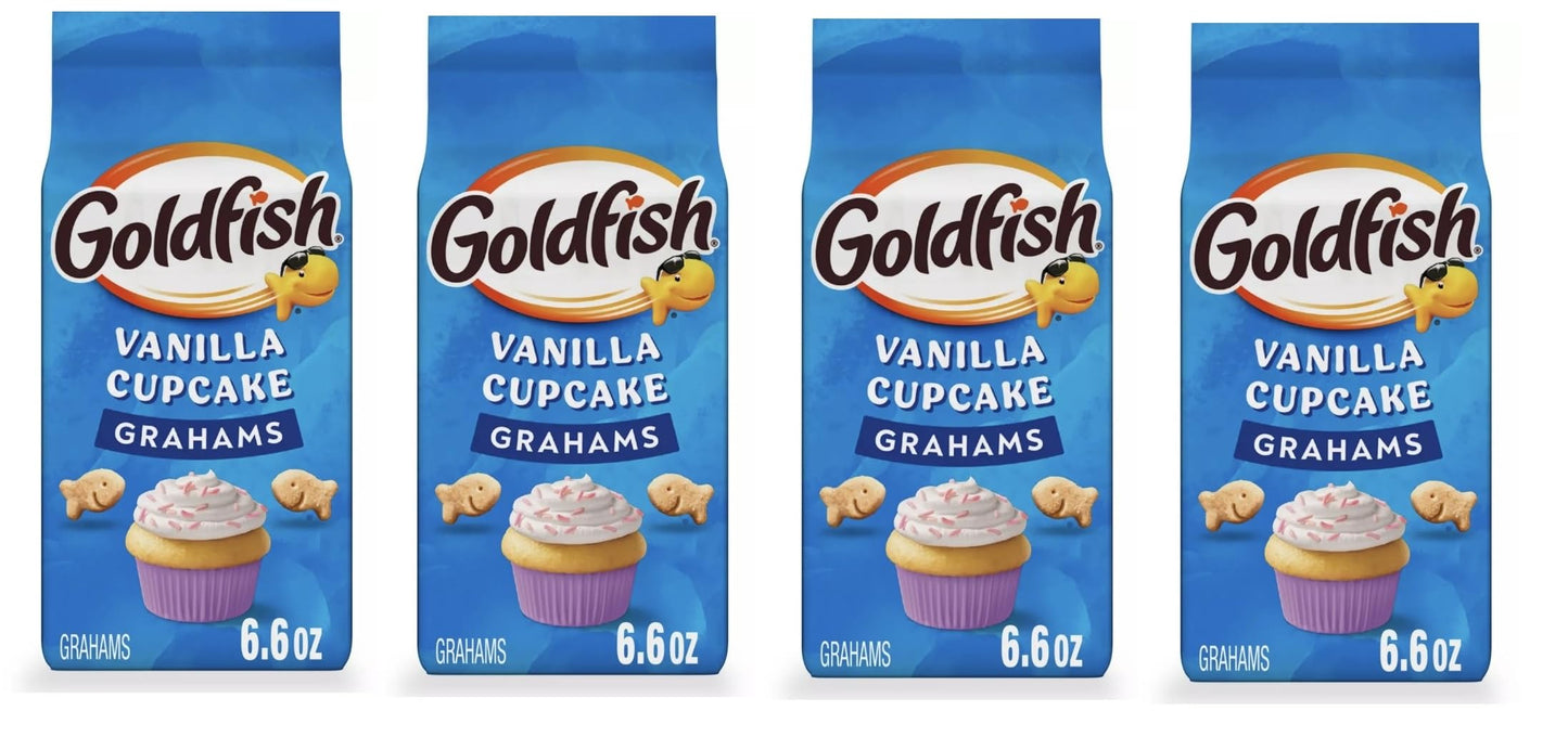 Goldfish Crackers - 4 bags - Free of Dyes (Vanilla Cupcake Graham 6.6oz)