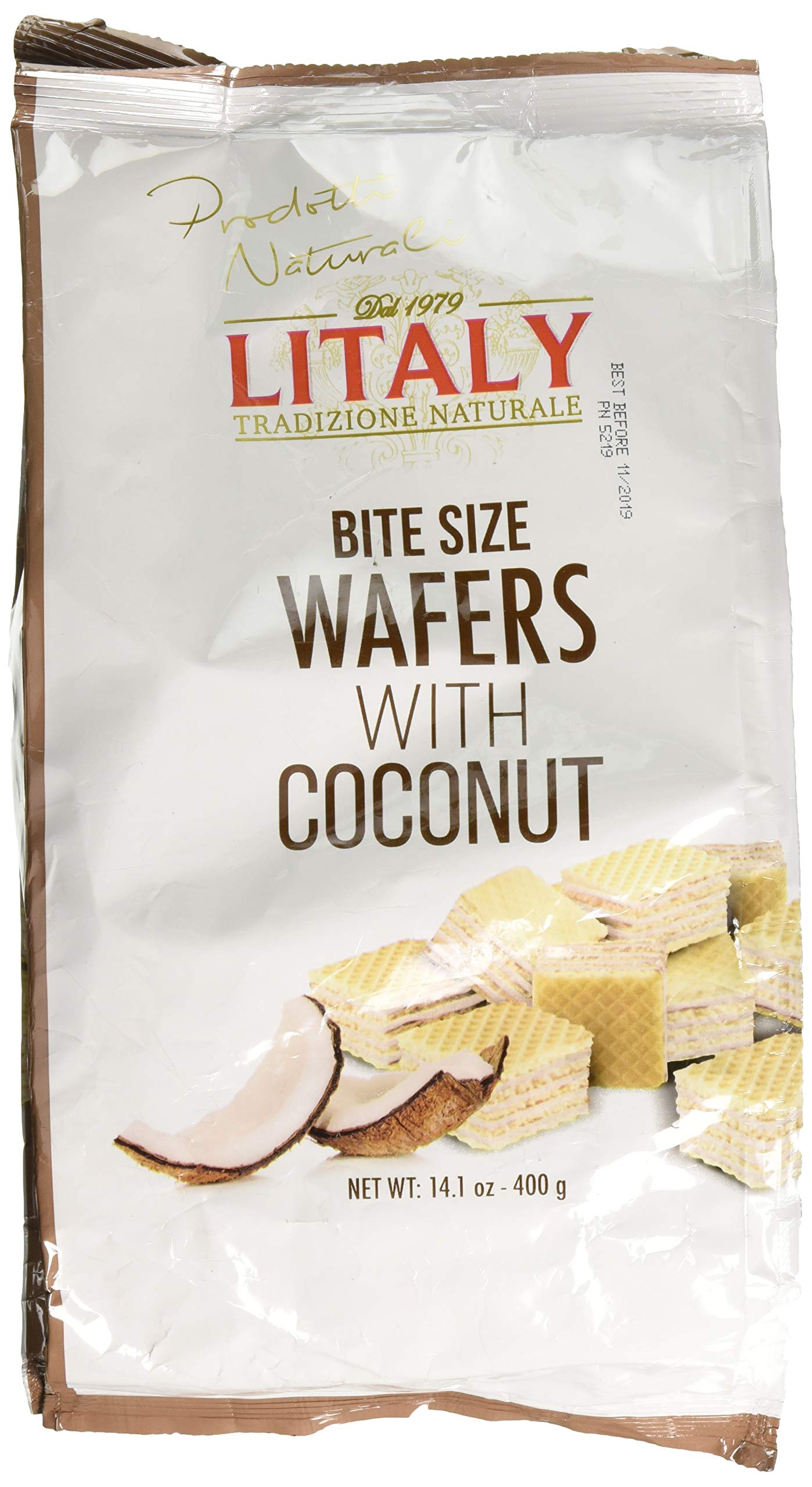 Litaly Bite Size Wafers with Coconut, 14.1 Ounce
