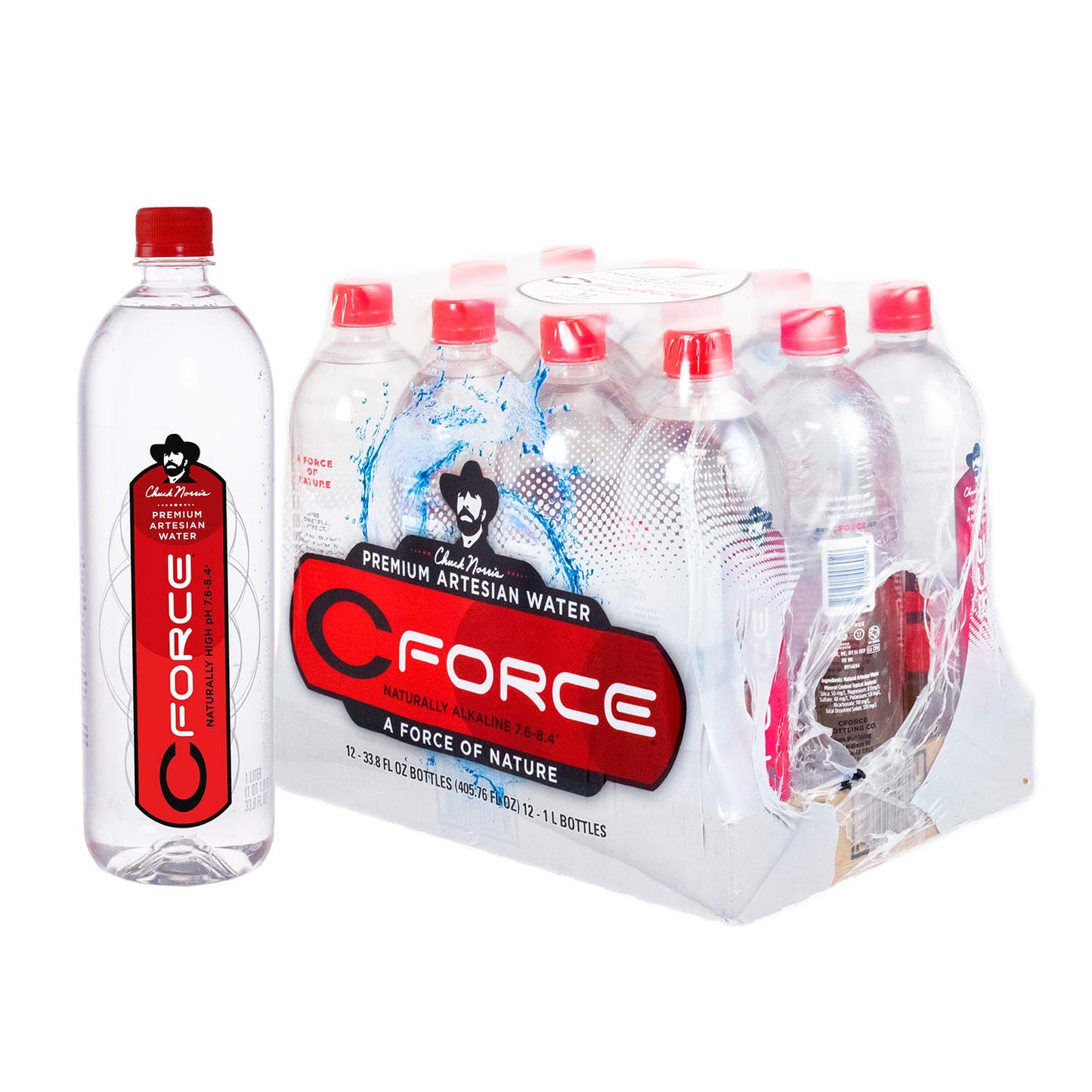 Cforce Natural Artesian Water 1 Liter (33.8Oz) (12- Pack)