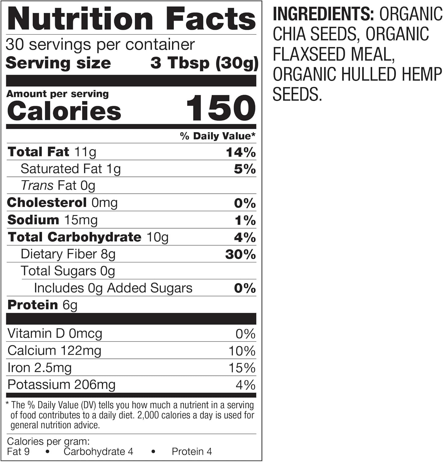BetterBody Foods Superfood Organic Super Seeds - Chia Flax & Hemp Seeds, Blend of Organic Milled Flax Seed Organic Hemp Hearts,