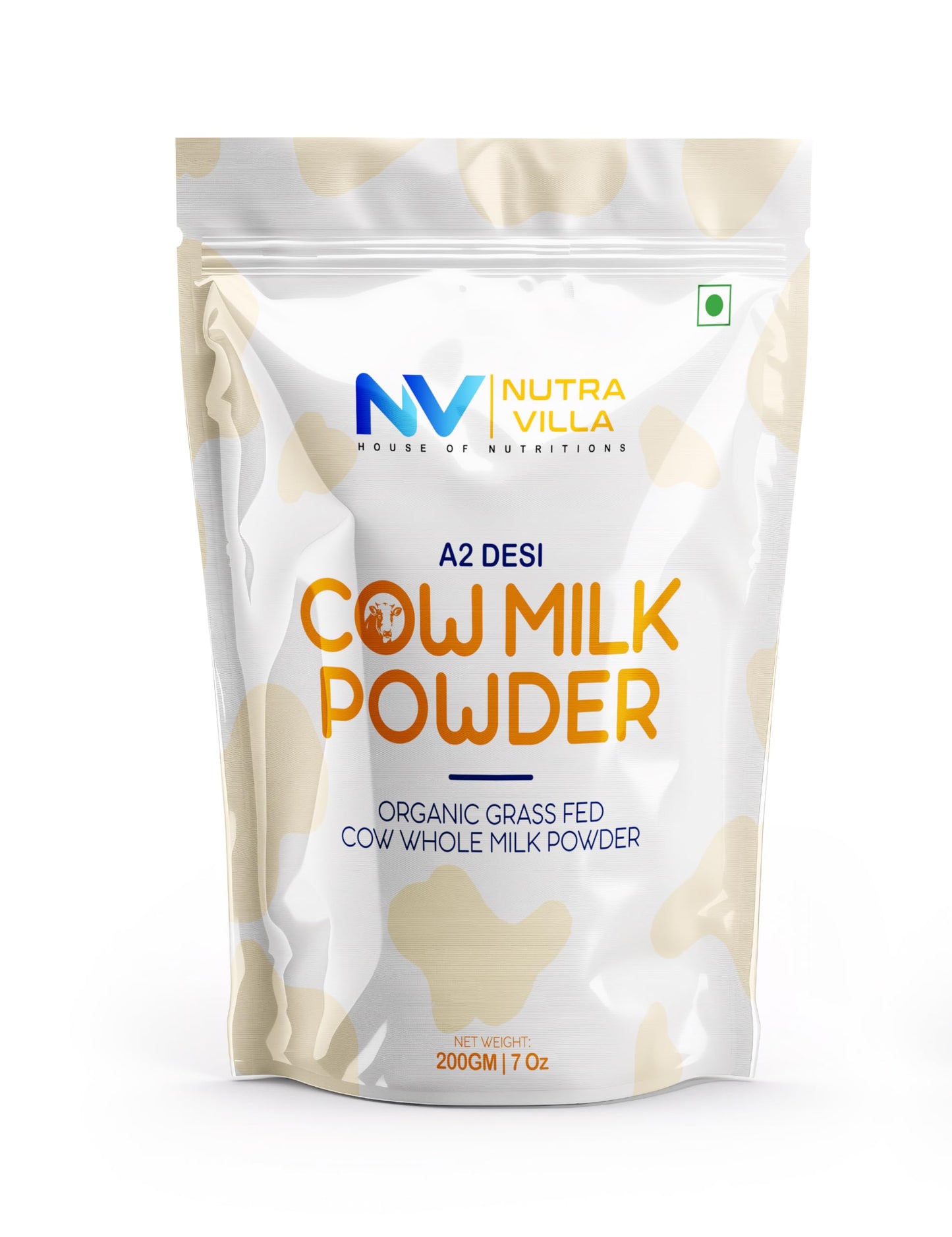 NutraVilla A2 Cow Milk Powder Grass Fed Whole Milk | Easy to Digest, Rich Calcium & Protein | No Antibiotics | 2 Pouches of 20