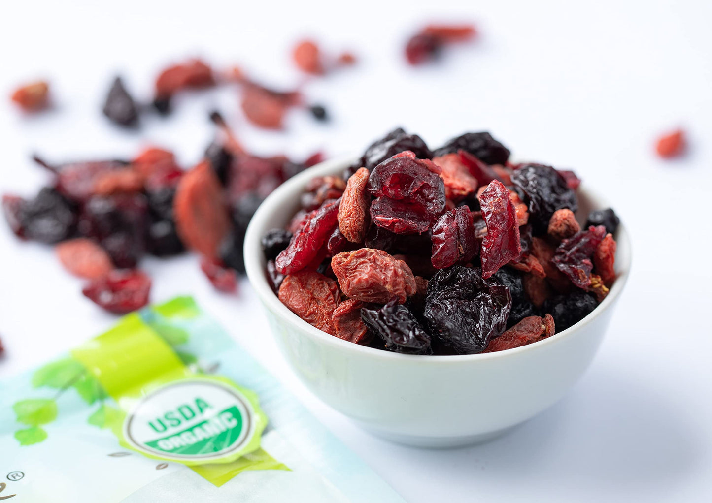 Organic Yummy Berries Mix, 16 Pounds - A Blend Of Non-Gmo Dried Cranberries, Blueberries, Cherries, Goji Berries, Vegan, Unsulfu