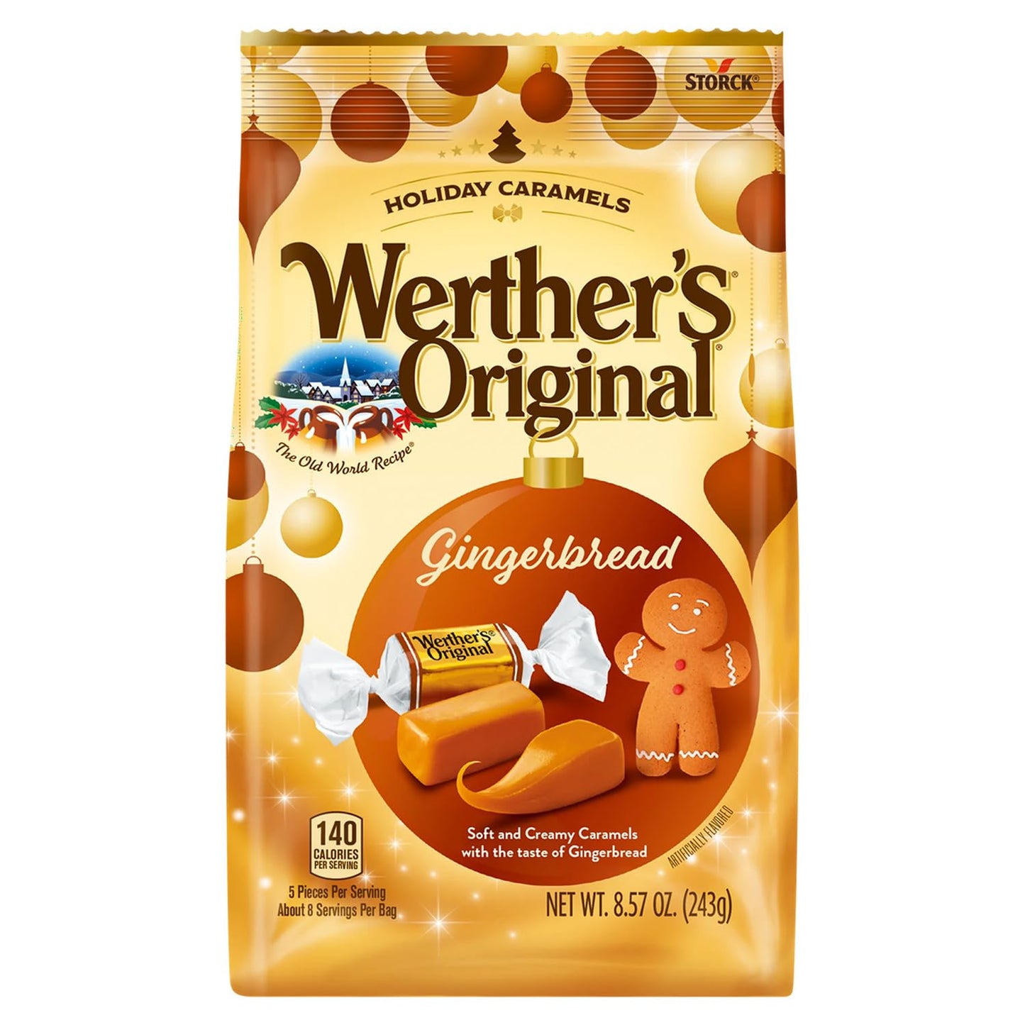 Werthers Original Soft Gingerbread Caramels, 8.57oz Bag, Individually Wrapped