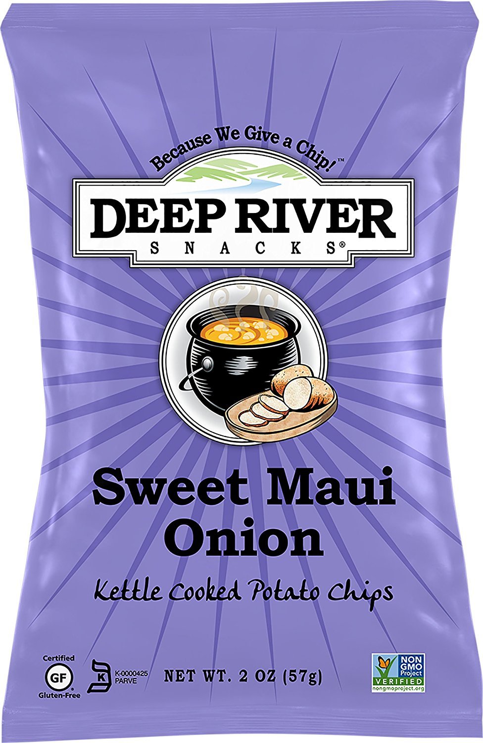 Deep River Snacks Kettle Chips, Sweet Maui Onion, 24 Count