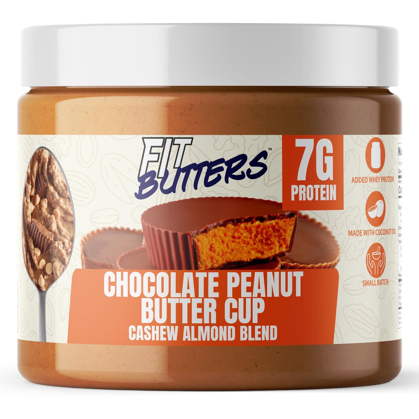 Fit Butters Chocolate Peanut Butter Cup Cashew Almond Butter Spread Added Protein And Coconut Oil Low Carb Low Sugar Gluten Free Complete Protein Dessert Flavored Nut Butter