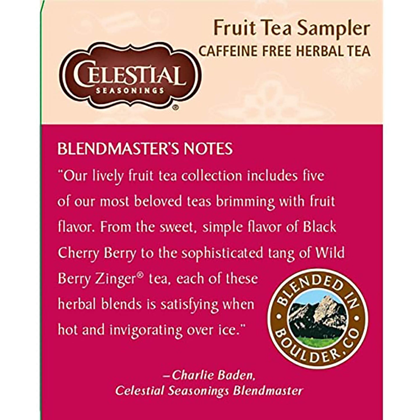 Celestial Seasoning Fruit Tea Sampler 18 Bags (Two Boxes)