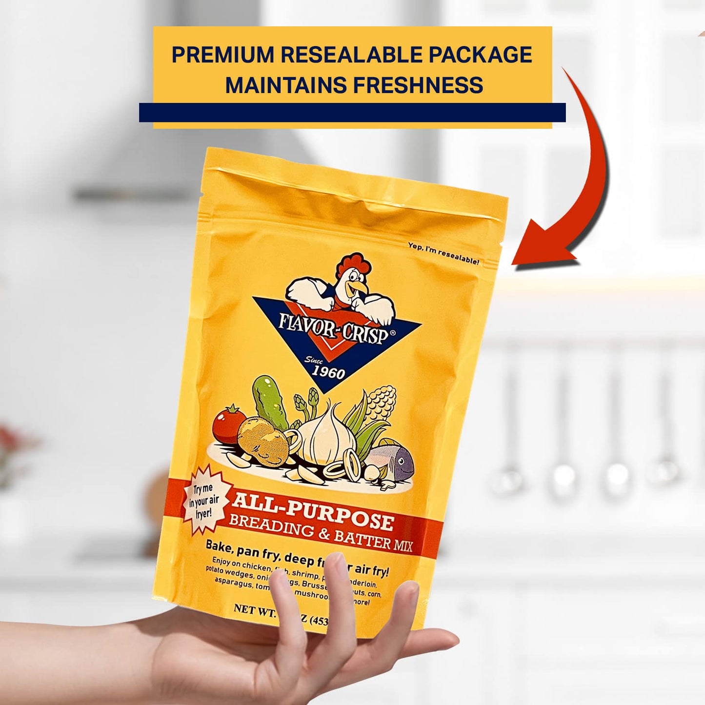 Flavor-Crisp All-Purpose Breading & Batter Mix - Seasoned for Chicken, Fish, & More - 1 Count Pack