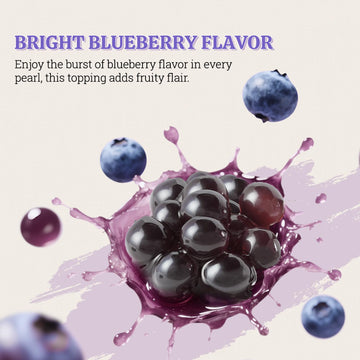 52USA Blueberry Popping Boba (500g) Popping Pearls for Bubble Tea Beverages Sweets Ice Cream Shakes Desserts & Smoothies Topping 1.1 Pound (Pack of 1)