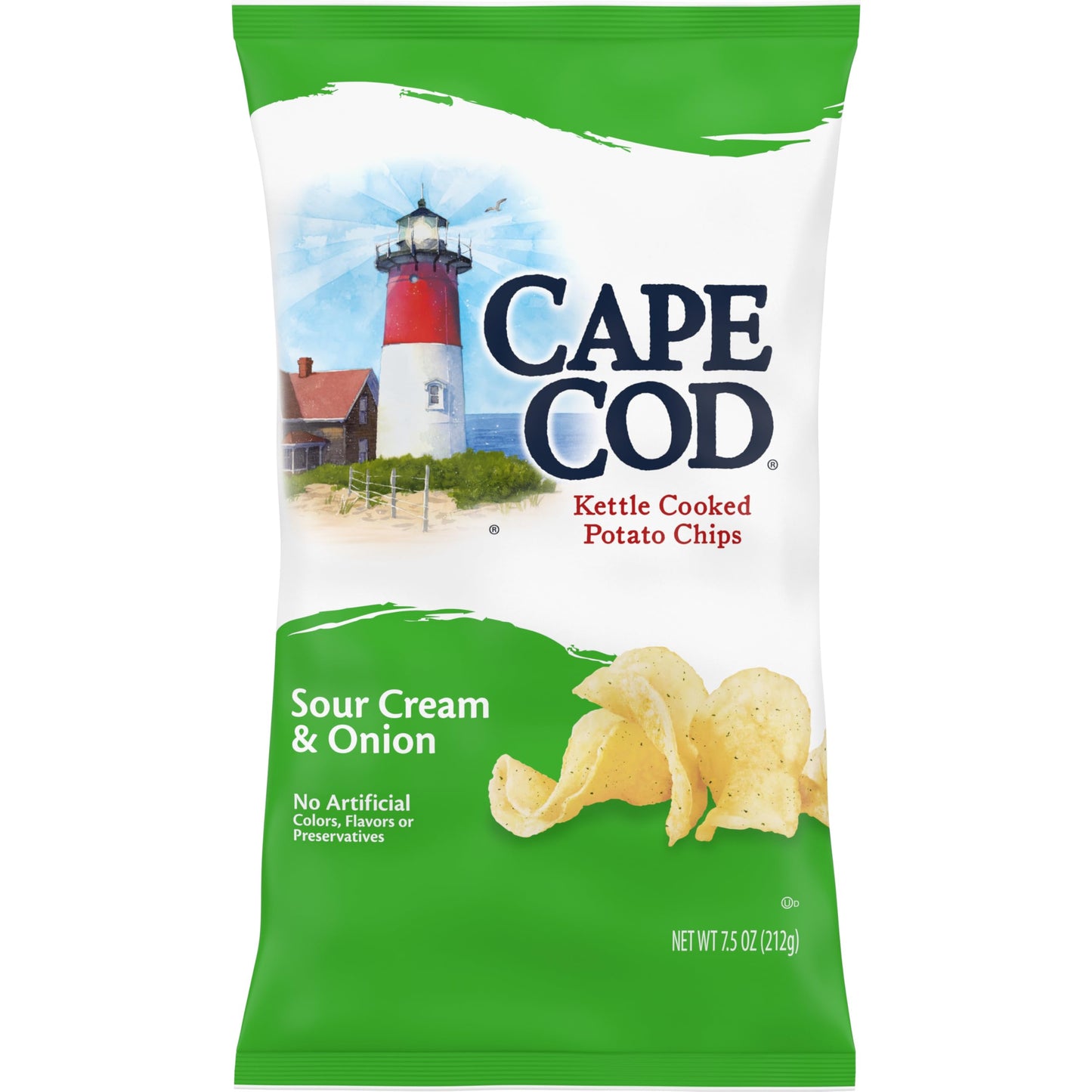 Cape Cod Potato Chips Sour Cream And Onion Kettle Cooked Chips 7.5 Oz