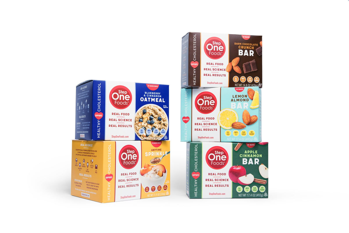 Step One Foods Lemon Almond Bar, Heart Healthy Snack Plant Sterols, Omega 3S High Fiber Snack Gluten & Dairy Free, Vegan, Zero Sodium, Granola Bars (12 Pack)