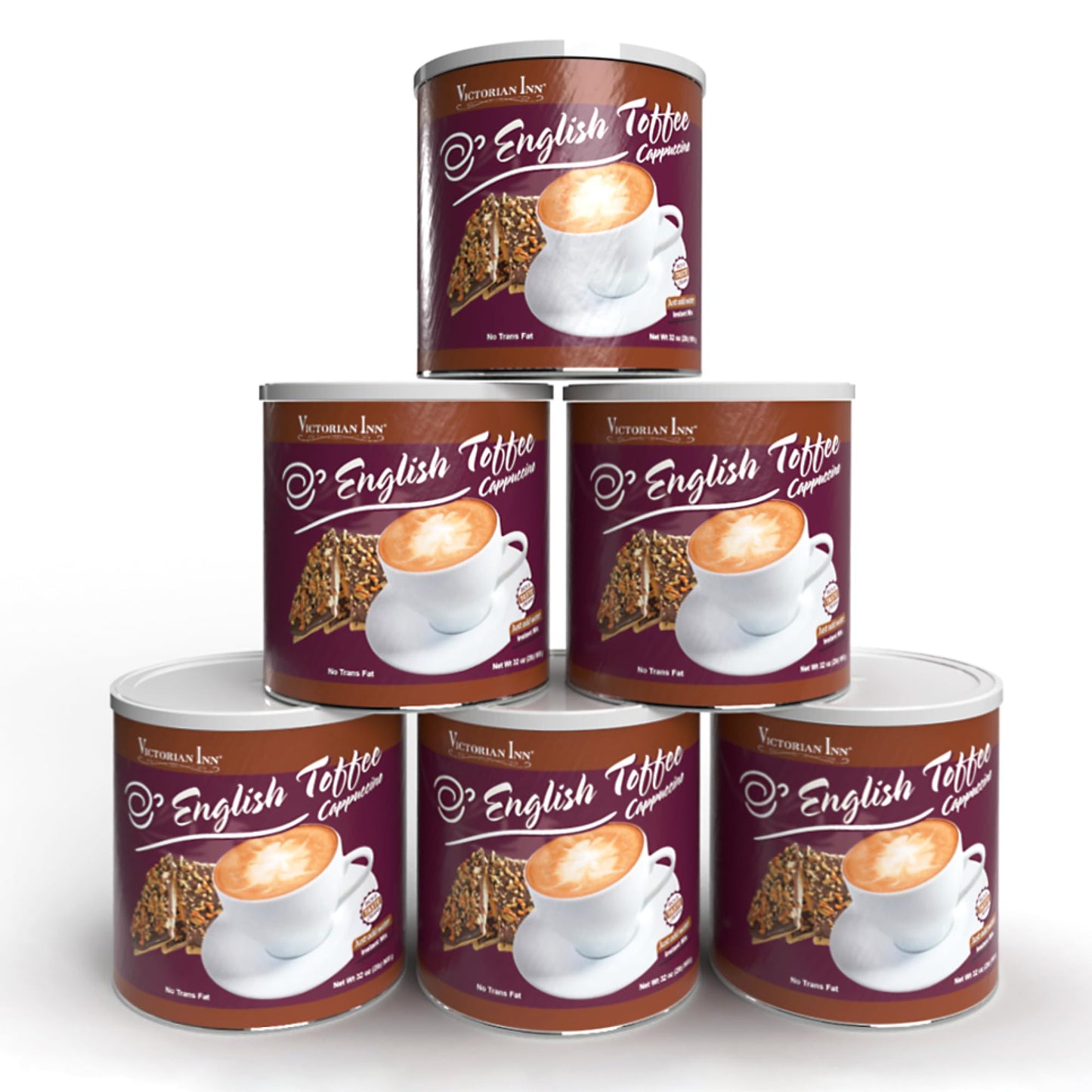 Victorian Inn Instant Cappuccino - English Toffee Flavor - Rich & Creamy Coffee Mix - Great Hot, Cold, or Blended - Ideal as Cof