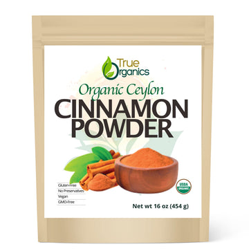 True Organic Ceylon Cinnamon Powder 1 lb Gluten Free USDA & Kosher Certified Organic Cinnamon powder Ground Cinnamon Non-GMO Ceylon enhanced Quality
