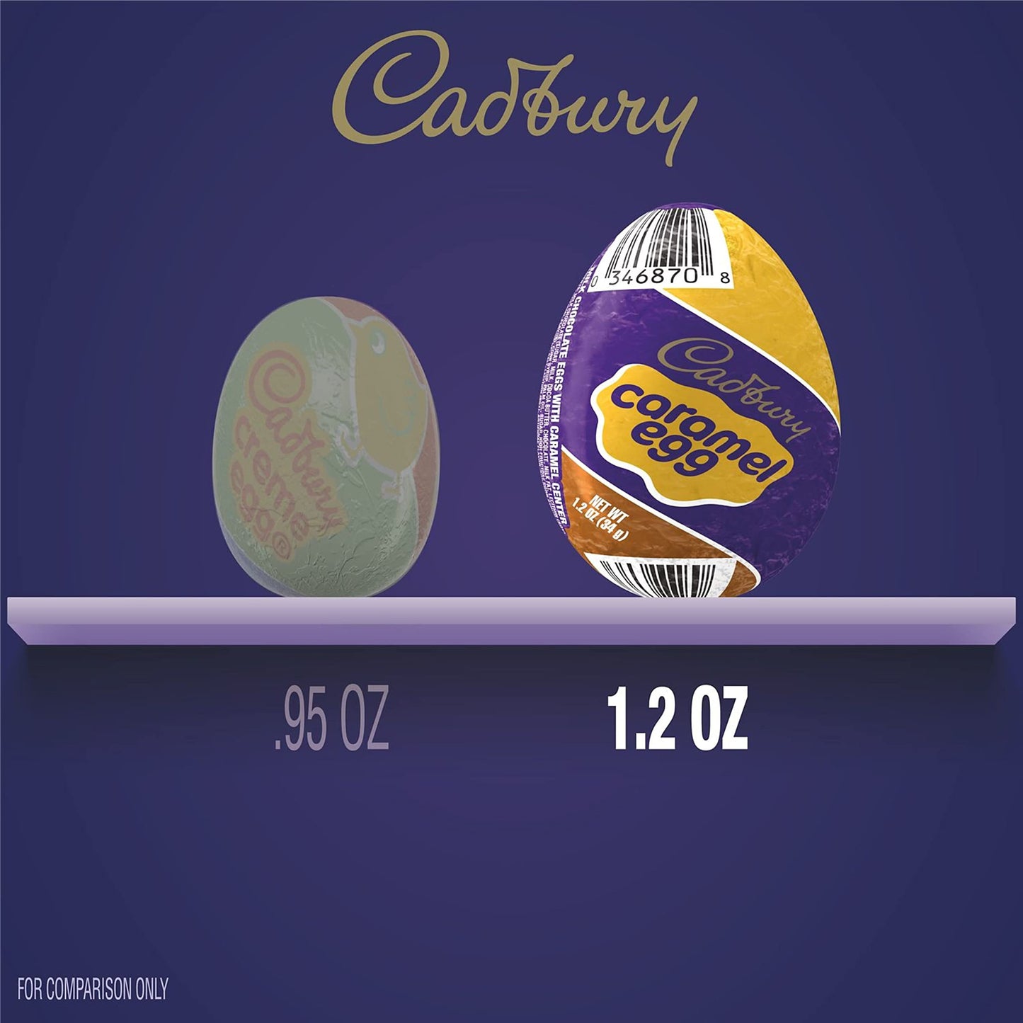 Cadbury Milk Chocolate With Caramel Center Eggs Candy, Bulk Easter, 1.2 Oz Packs (48 Count)