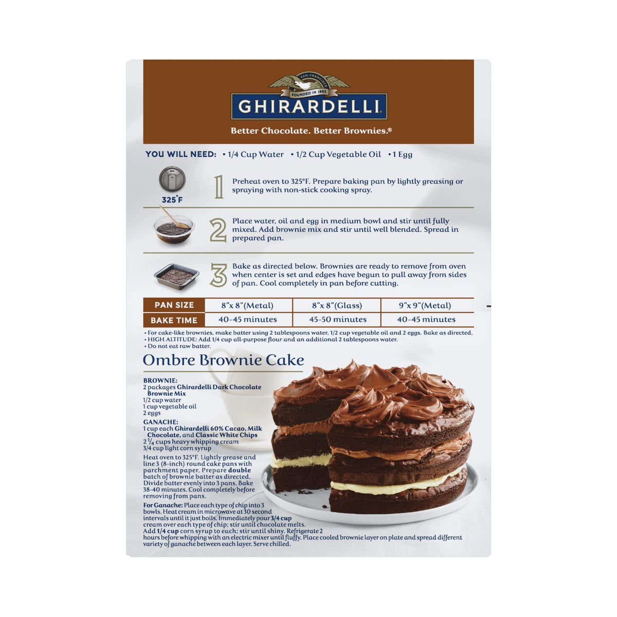 Ghirardelli Dark Chocolate Brownie Mix with Chocolate Chips, 20 oz Box