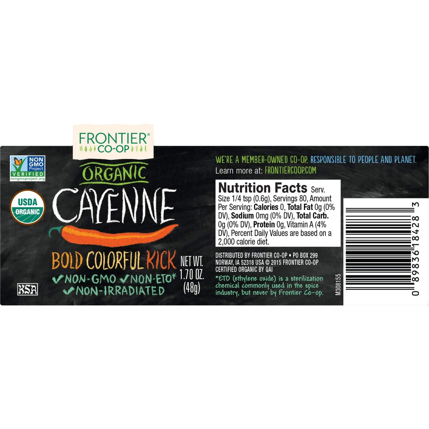 Frontier Herb Organic Ground Cayenne Pepper, 1.7 Oz